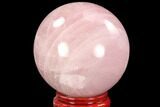 Polished Rose Quartz Sphere - Madagascar #92410-1